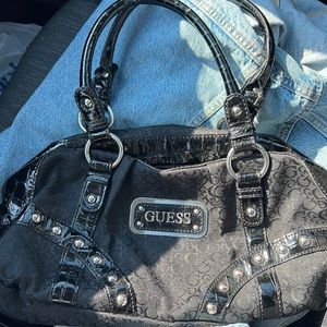 Guess black logo shoulder bag